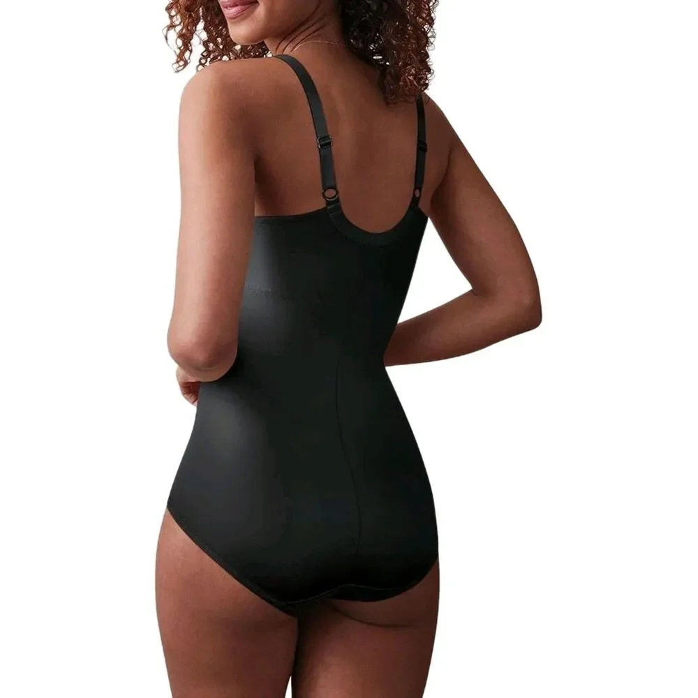 Maidenform FL1456 Flexees 42D Lace Bodybriefer Built-In Bra Firm Body Shaper